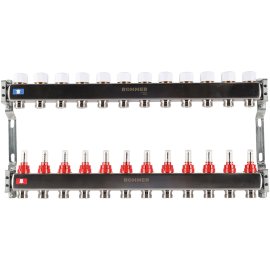 Коллектор из нержавеющей стали с расходомерами ROMMER 12 выходов, RMS-1200-000012