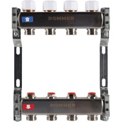 Коллектор из нержавеющей стали без расходомеров ROMMER 4 выхода, RMS-3200-000004