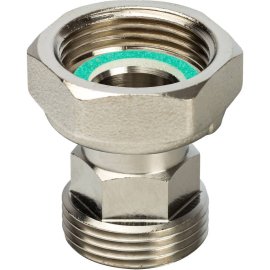 Разъемное соединение STOUT 3/4 с плоским уплотнением и обратным клапаном, никелированное, SDG-0019-020020