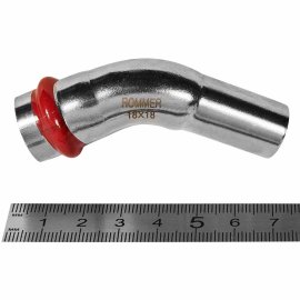 Угольник ROMMER однораструбный 45° ВПр-НПр, 18, из нержавеющей стали прессовой, RSS-1004-000018