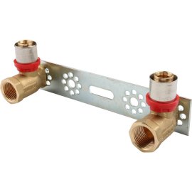 Водорозетка TIEMME двойная на планке 20х1/2, 1650106