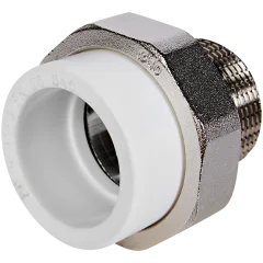 Муфта комбинированная Pro Aqua d=40-1.1/4 PP-R разъемная (американка) НР Белая