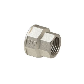 Муфта переходная, латунь, внутренняя резьба 3/4х1/2, еврослот, никель, РТП