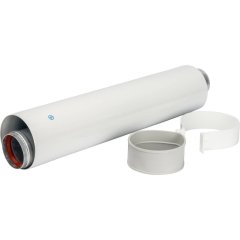 Труба коаксиальная STOUT 500 мм п/м DN60/100 уплотнения и хомут в комплекте