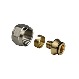 Соединитель евроконус аксиальный, латунь,20х2,0х3/4, желтый, RTP