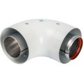 Адаптер для котла угловой STOUT DN60/100 90° коаксиальный (совместимый с Vaillant, Protherm NEW)(с логотипом)