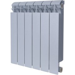 Радиатор биметаллический Global STYLE PLUS 500 6 секций боковое подключение (цвет cod.08 grigio argento opaco metallizzato 2676 (серый))