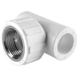 Тройник Политэк 20х3/4 с внутренней резьбой для полипропиленовых труб под сварку (цвет белый), 9500002034
