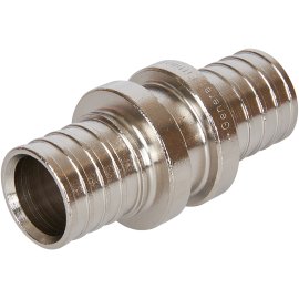 Муфта соединительная равнопроходная STOUT 20х2,0 никелированная для труб из сшитого полиэтилена аксиальный, SFA-0003-002002