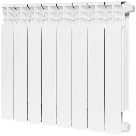 Радиатор биметаллический STOUT Space 500 8 секций нижнее правое подключение RAL9016, SRB-0320-050008