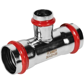 Тройник переходной ROMMER 35х22х35 из нержавеющей стали прессовой