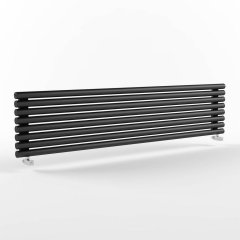 Радиатор стальной трубчатый STOUT Warmmet Power 76H ширина 1250 мм секций 8 цвет RAL 9005 тип подключения: нижнее левое, PH.76.1250.8.636.BL.9005