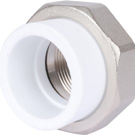 Муфта разъемная Политэк 40х1 1/4 с внутренней резьбой для полипропиленовых труб под сварку (цвет белый), 7000140114