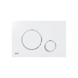 Кнопка управления AlcaPlast для скрытых систем инсталляции белый-хром глянцевый, M770