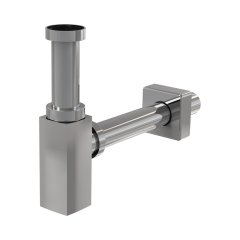 AlcaPlast A401 AlcaPlast Сифон для умывальника DN32 DESIGN цельнометаллический, квадратный