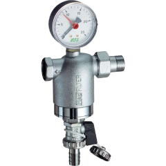 Фильтр FAR 1/2  (НР-ВР) с манометром, 100 мкм, Max 95C, 25 бар
