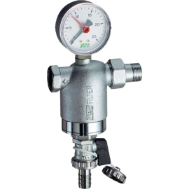 Фильтр FAR 1/2  (НР-ВР) с манометром, 100 мкм, Max 95C, 25 бар