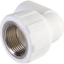 Угольник Политэк 20x3/4 с внутренней резьбой для полипропиленовых труб под сварку (цвет белый), 9400002034