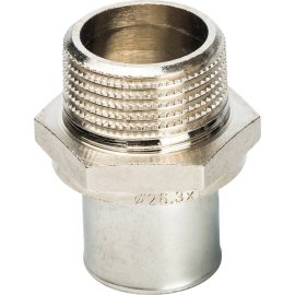 Муфта с нар.рез. Prandelli Multyrama (26х3)х1 для металлопластиковых труб прессовой, 109.01.22.6