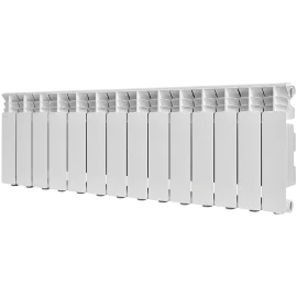 Радиатор алюминиевый STOUT GAMMA 350 14 секций боковое подключение (белый RAL 9010), SRA-3310-035014