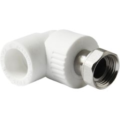 Угольник Pro Aqua d=32-1.1/4 PP-R с накидной гайкой Белый, PA29219