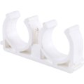 Двойное крепление Kalde d=32 для полипропиленовых труб под сварку (цвет белый), 3592-bck-323400
