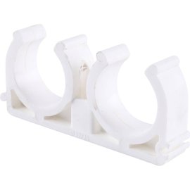 Двойное крепление Kalde d=32 для полипропиленовых труб под сварку (цвет белый), 3592-bck-323400