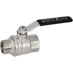 Кран шаровой BUGATTI Oregon (ручка-рычаг сталь) внут-нар резьба 3/4, 03060099