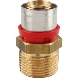 Муфта TIEMME с наружной резьбой 26x1 для металлопластиковых труб прессовой, 1650027