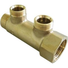 Коллектор распределительный Oventrop латунный на 2 отвода на присоединение отоп.приборов 3/4