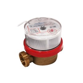 Счетчик воды универсальный Сантехкомплект Пульсар Ду15 Qn=1,5 м3/час L=80мм с импульсным выходом (присоединители с обратным клапаном в комплекте), Н00016119