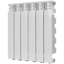 Радиатор алюминиевый STOUT GAMMA 500 6 секций боковое подключение (белый RAL 9010), SRA-3310-050006