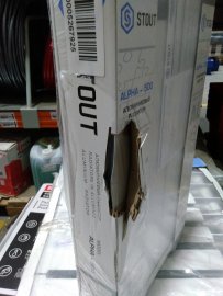 Уцененный товар (Вмятина крайней секции): Радиатор алюминиевый STOUT ALPHA 500 4 секций боковое подключение (белый RAL 9016), SRA-2310-050004