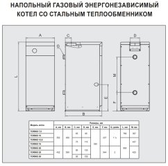 Газовый напольный котел Ferroli TORINO 7,5 со стальным теплообменником, 0QN004YA