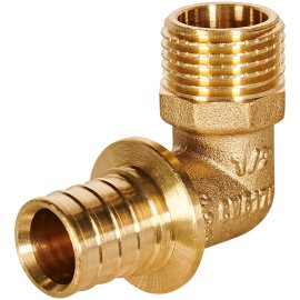 Угольник-переходник с наружной резьбой ROMMER 20xG 1/2 для труб из сшитого полиэтилена аксиальный, RFA-0005-002012