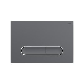 Панель смыва РЕХАУ NOVA ELLIPSE 002 с овальными клавишами, пластик, графитовый, матовый, контур клавиш хром, глянцевый, 19102431001