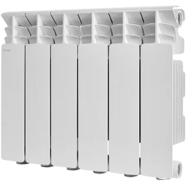 Радиатор алюминиевый STOUT GAMMA 350 6 секций боковое подключение (белый RAL 9010), SRA-3310-035006