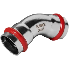 Угольник ROMMER 45°-ВПр, 28, из нержавеющей стали прессовой