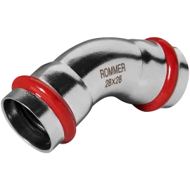 Угольник ROMMER 45° ВПр-ВПр 28 из нержавеющей стали прессовой