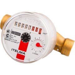 четчик горячей воды (Ду=15мм, L=110мм, Qном=1,5 м3/ч, импульсный выход ГЕРКОН, вес импульса =1 л)