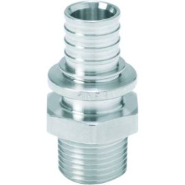 Переходник РЕХАУ RAUTITAN из нерж. стали с наружной резьбой 25 - R 3/4 для труб из сшит полиэтил аксиальный, 11377421001