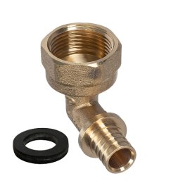 Угольник аксиальный, латунь, внутренняя резьба,16х3/4, желтый, RTP