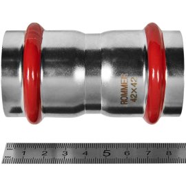 Муфта равнопроходная ROMMER ВПр, 42, из нержавеющей стали прессовой, RSS-1017-000042