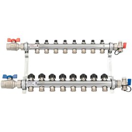 Комплект коллекторов с шаровыми кранами РЕХАУ HKV 8 контуров, 12180813001