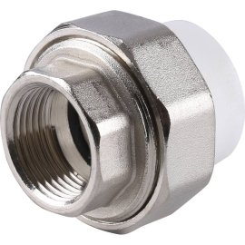 Муфта разъемная Kalde с внутренней резьбой 25x3/4 для полипропиленовых труб под сварку (цвет белый), 3252-tuf-250c00