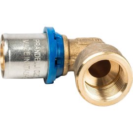 Угольник Prandelli Multyrama 90 с внут.рез. (20х2,0)х1/2 профиль H, TH, U для металлопластиковых труб прессовой, 509.04.52.0