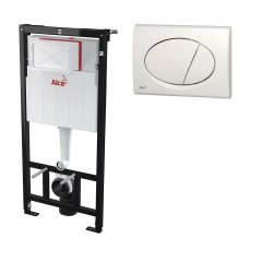 AM101/1120-3:1 M71-VE-01 (AM101/1120-3:1 RU M71-0001) AlcaPlast Инсталляция с кнопкой хром глянцевая AM101/1120+M71