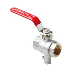 Кран шаровой полнопроходной Pro Aqua D 1/2 для подключения датчика температуры, ручка-рычаг, В-В, FWL61-f15-f15s