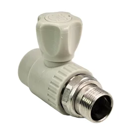 Кран шаровой для радиатора прямой PPR 25х3/4,  серый, РТП