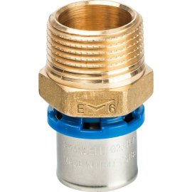 Муфта Prandelli Multyrama с нар.рез.(26х3)х1 профиль H, TH, U для металлопластиковых труб прессовой, 509.01.22.6